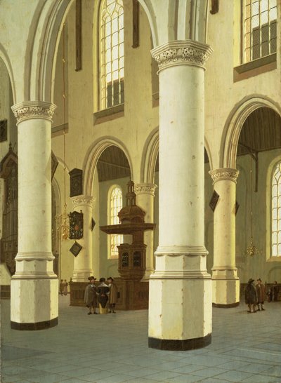 Interior de la Oude Kerk en Delft de Hendrik Cornelisz. van Vliet